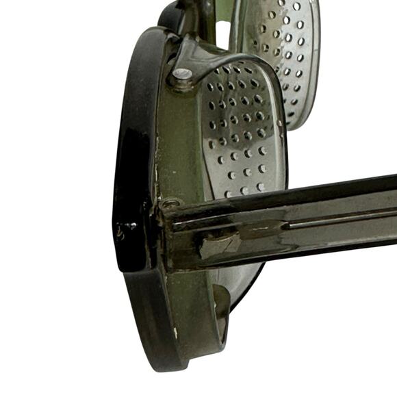 Vintage Folding Safety Glasses Plastic Mesh Sides Green Lenses Aviation Welding - Picture 4 of 6